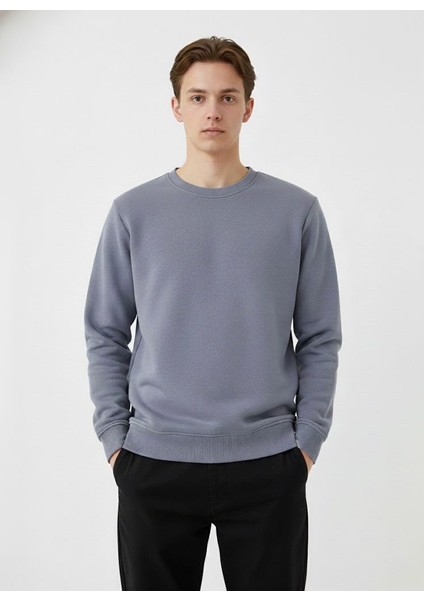 Unisex Relax Fit Rahat Kesim Pamuklu Yumusak Dokulu Içi Polarli Bisiklet Yaka Sweatshirt indirimleri