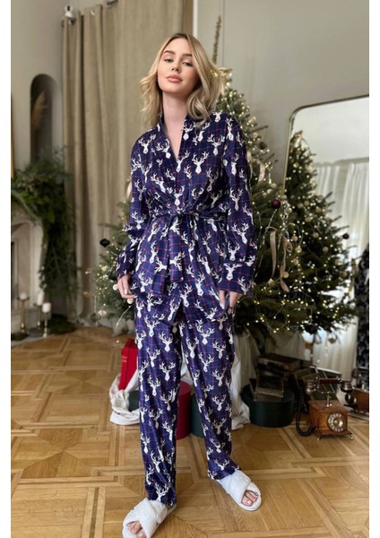 Mor Zemin Beyaz Geyik Kadife Ikili Takım fiyatları