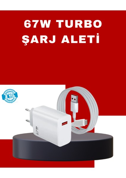 67 Watt Yüksek Güç Şarj Adaptörü Xiaomi Mi 10 Mi 11 Mi 12 Uyumlu