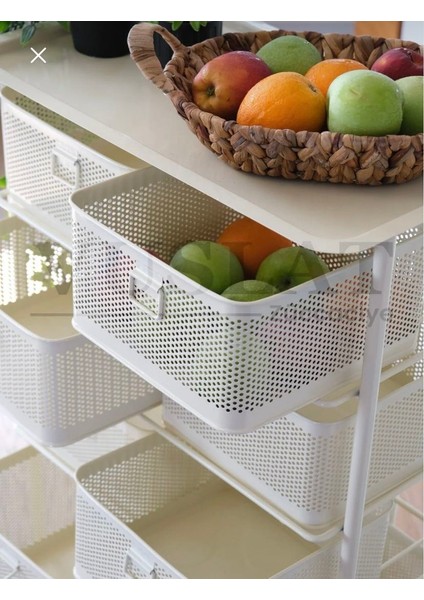 4 Katlı 8 Bölmeli Tekerlekli Sebzelik modelleri