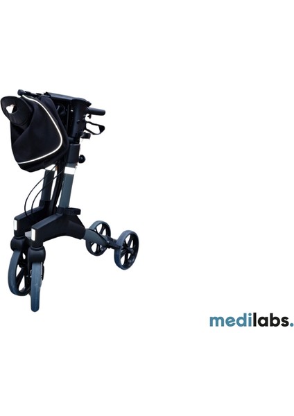 Katlanabilir Alüminyum Rollatör Maks. 125 kg / 8–10″ Tekerlek / Oturak + Çanta + Baston Tutucu fırsatları