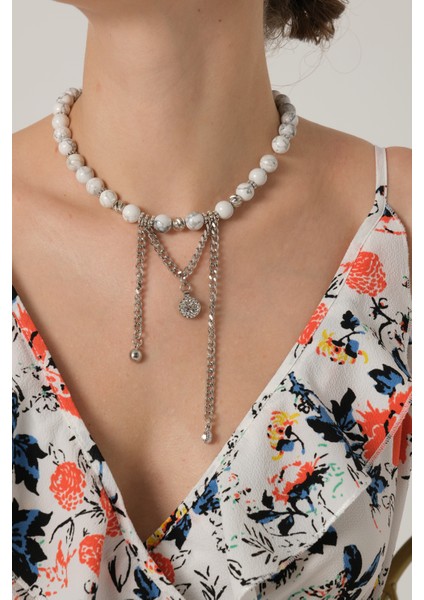 Havlit Taşlı Zincir Kolye fiyatları