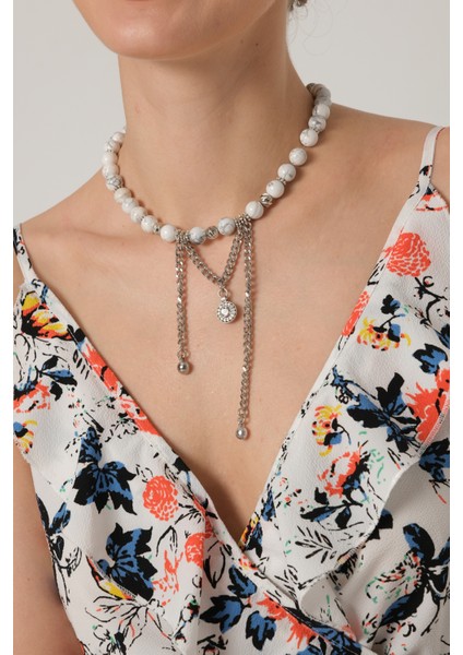 Havlit Taşlı Zincir Kolye modelleri