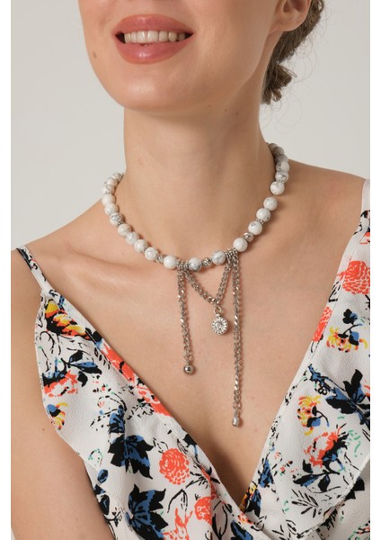 Havlit Taşlı Zincir Kolye fırsatları