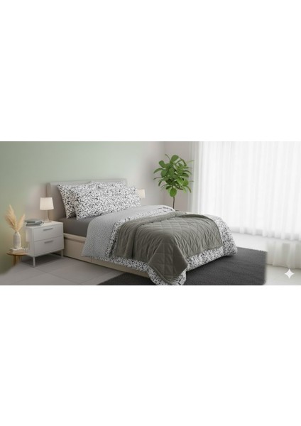 Çift Kişilik Nevresimli Örtü Seti Trigon