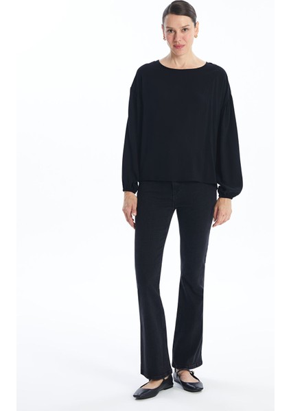 Yeni Sezon Bisiklet Yaka Düz Uzun Kollu Kadın Bluz fiyatları