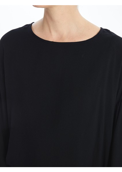 Yeni Sezon Bisiklet Yaka Düz Uzun Kollu Kadın Bluz modelleri