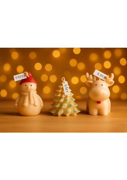 3'lü Yılbaşı Temalı Mum