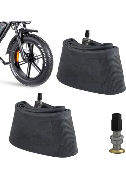 3.50/16 - 20X4.0/4.5 Uyumlu Iç Lastik – 2 Adet Fatbıke & E-Bike Kalın Teker | Av-35 Vidalı Sibop
