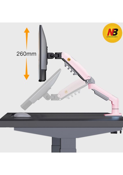 Monitör Standı North Bayou Nb F80 (2025 Yeni Model) Amortisörlü Tekli Monitör Standı Pembe Pink (17-30 Inç)-(2-9 Kg) indirimleri