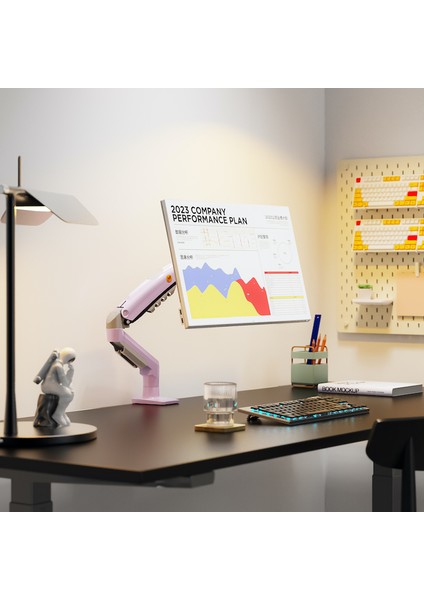 Monitör Standı North Bayou Nb F80 (2025 Yeni Model) Amortisörlü Tekli Monitör Standı Pembe Pink (17-30 Inç)-(2-9 Kg)