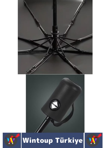 Mavi Kompakt Seyahat Şemsiyesi, Otomatik Açma Kapama, Dayanıklı ve Güçlendirilmiş