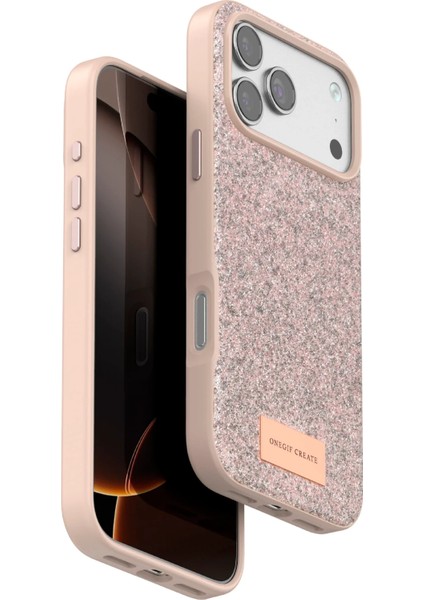 Apple iPhone 17 Pro Max Uyumlu Parlak Simli Taşlı Premium Kalite Kadın Telefon Kılıfı Kapak