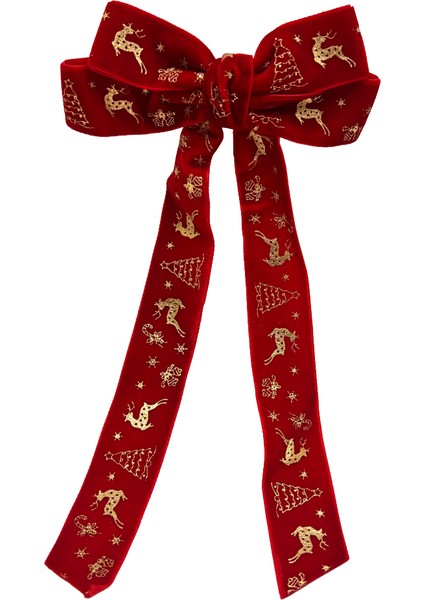 Mini & Kids Kadife Fiyonk Toka - Red Bow