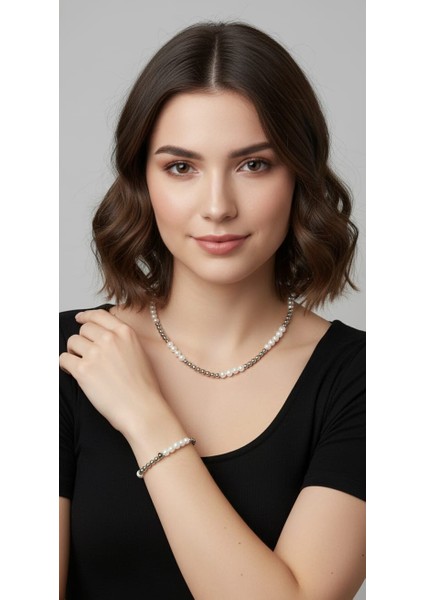 Esu Gümüş ve Inci Detay Kolye Bıleklık Set fiyatları