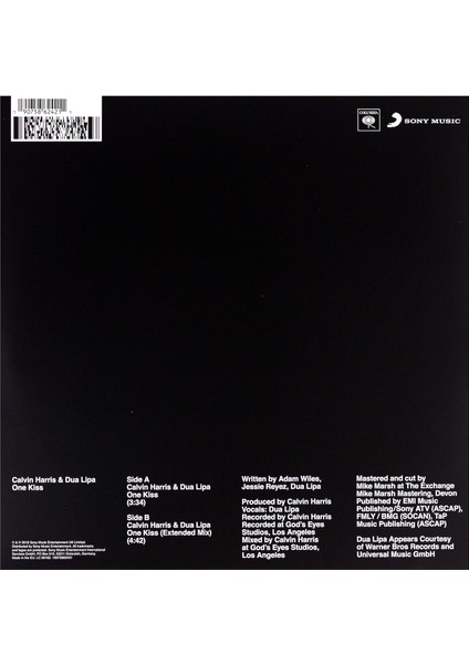 Calvın Harrıs, Dua Lıpa - One Kıss (Pıcture Dısc)-Single Plak fiyatları