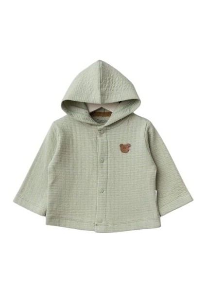 Bebitof Kapüşonlu Bebek Hırka 80153 Mint