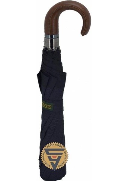 Kısa Deri Saplı Çok Renkli 10 Telli Şemsiye, Şık ve Dayanıklı Tasarım fırsatları