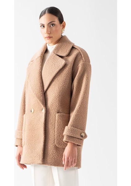 Renuccio Kruvaze Yandan Cepli Salaş Kaban Camel modelleri