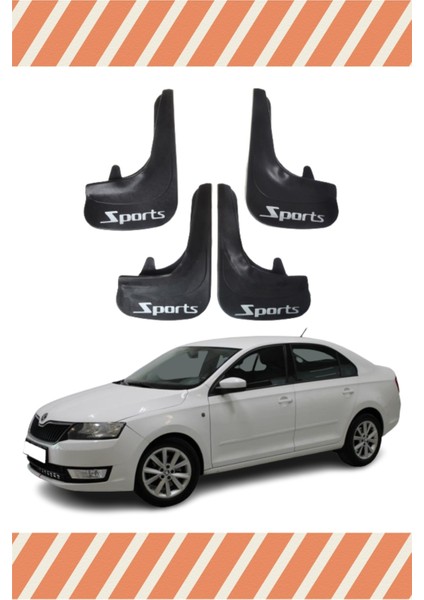 Skoda Rapid Sports Yazılı 4'lü Tozluk Çamurluk Paçalık