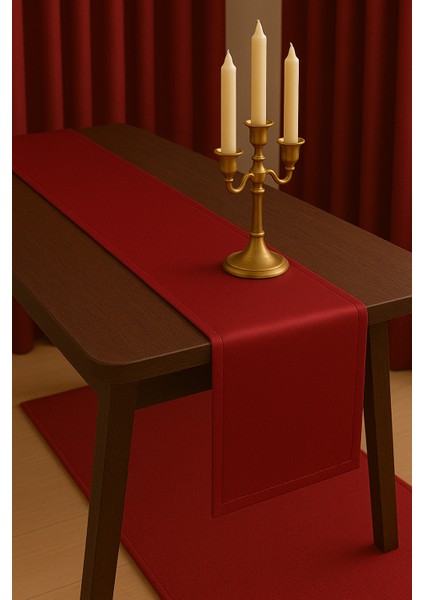 Saten Dokulu Bordo Runner , Masa Örtüsü, Amerikan Servis fiyatları
