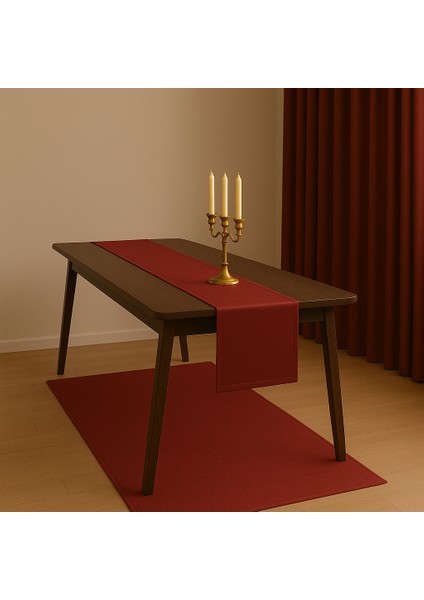 Saten Dokulu Bordo Runner , Masa Örtüsü, Amerikan Servis fırsatları