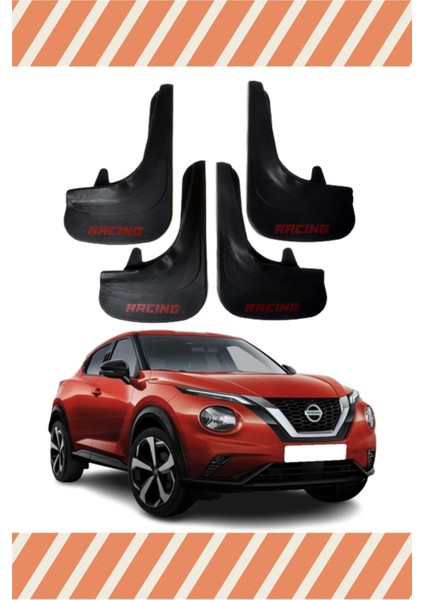 Nissan Juke Racing Yazılı 4'lü Tozluk Çamurluk Paçalık