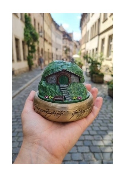 Yüzüklerin Efendisi Hobbit Ev Mini Figür -Figür Hediye - Hobbiton Heykel Figür