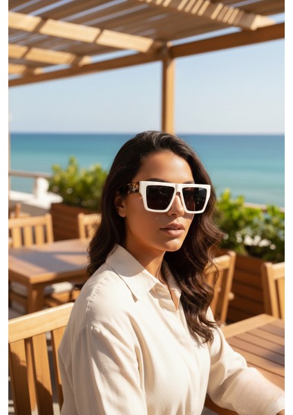 Comcarrox-K Kadın Beyaz Güneş Gözlüğü Büyük Lensli UV400 Cr-39 Lens modelleri