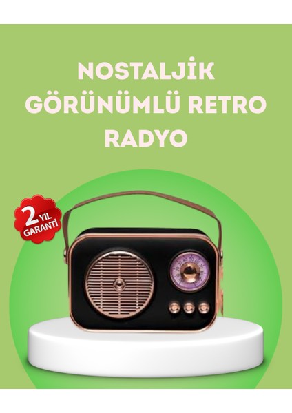Nostaljik Retro Radyo – Bluetooth USB ve Fm Özellikli Şık Tasarım - SB001M-47WQM3