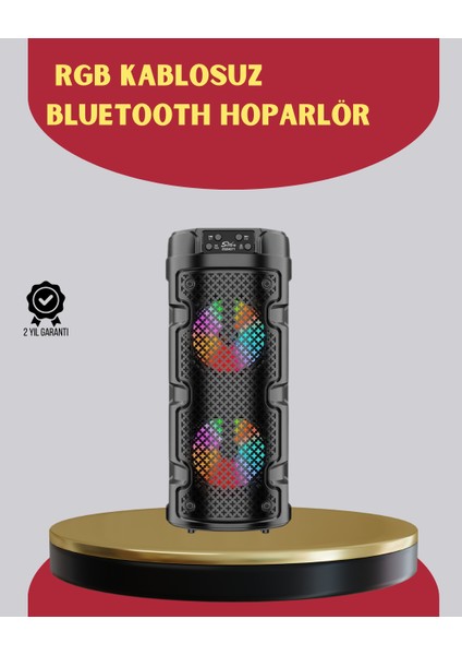 Çift Sürücülü Taşınabilir Kablosuz Hoparlör - SB001M-47U3T5