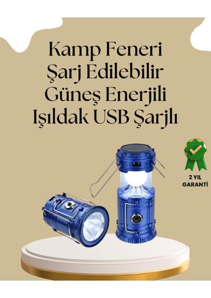 Güneş Enerjili Katlanabilir Kamp Feneri – USB Şarjlı Hafif ve Çok Fonksiyonlu - SB001M-47UMB