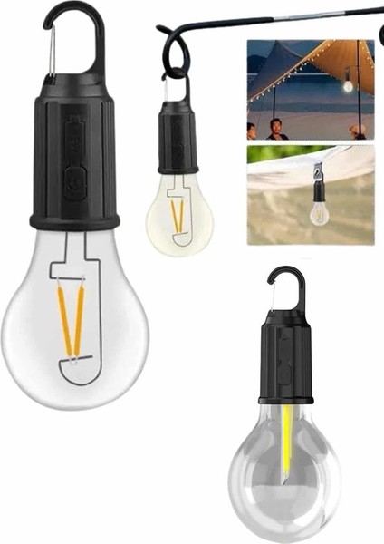 Askılı Kırılmaz LED Işık Kamp Bahçe Lambası Taşınabilir LED Ampul Şarjlı - SB001M-47VO7