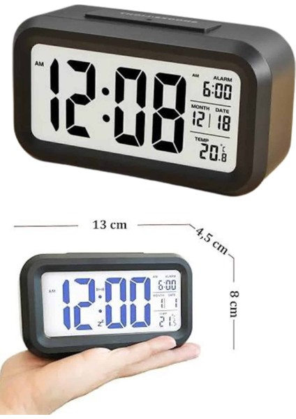 Dijital Masa Saati Termometre Takvim LED Ekran Pilli Ev Ofis Masası - SB001M-47SW58 modelleri