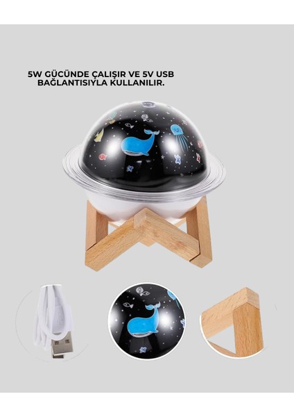 USB ile Çalışan Projektörlü Aromaterapi Nemlendirici Masaüstü Kullanım Için - SB001M-47UJV indirimleri