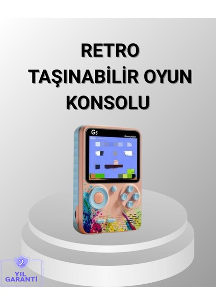 Mini Retro Oyun Konsolu 500 Oyunlu 3.0 Inç Ekran ve Şarjlı Batarya - SB001M-47WNP3