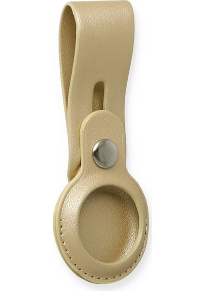 Airtag Askılı Deri Kılıf - GOLD-(5796) - SB001M-48AER5