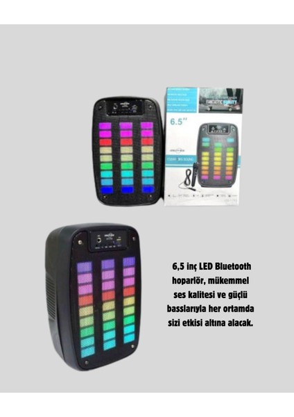 6.5” LED Işıklı Gts 1793 Bluetooth Hoparlör Güçlü Bass ve Fm Destekli - SB001M-47WNX1 indirimleri