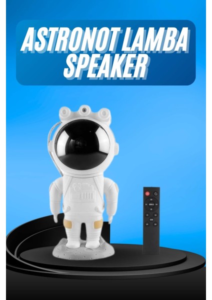 Gece Lambası Astronot Bluetooth Hoparlörlü Galaksi Işık Projektörü - SB001M-47SND7