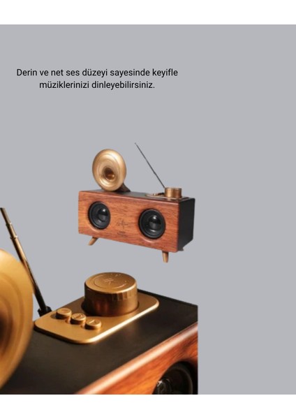 Çift Hoparlörlü Retro Bluetooth Speaker 1800MAH Bataryalı Aux USB Sd Kartlı - SB001M-47Y5T1 fiyatları