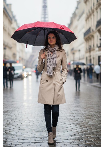 Bordo ve Siyah Renkli Otomatik Katlanabilir Iç Içe Şemsiye fiyatları