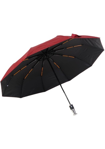 Bordo ve Siyah Renkli Otomatik Katlanabilir Iç Içe Şemsiye modelleri
