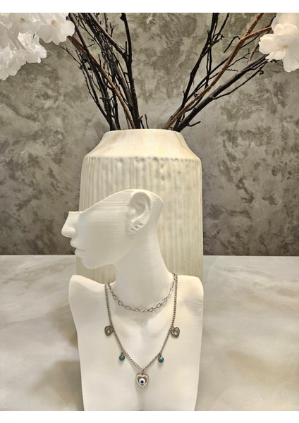 316L Paslanmaz Çelik Nazar Boncuklu Kolye fiyatları