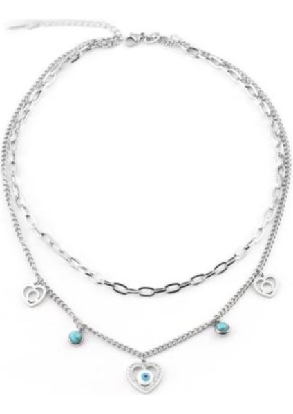 316L Paslanmaz Çelik Nazar Boncuklu Kolye modelleri