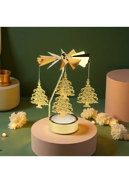 Çam Ağacı Temalı Tealight Mumluk – Dekoratif Masa Üstü Aksesuar