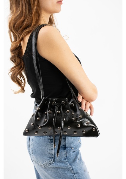 Siyah Trok Taşlı Kadın Mini Kese Omuz Çanta fırsatları