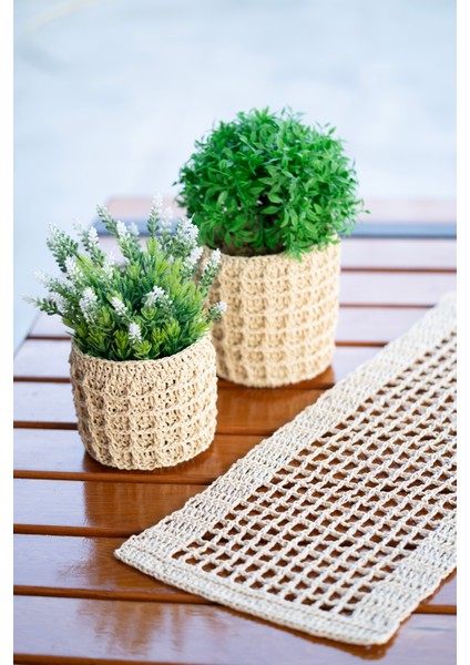 El Örgüsü Hasır Dokulu Dekoratif Set: Doğal Ev Havası fırsatları