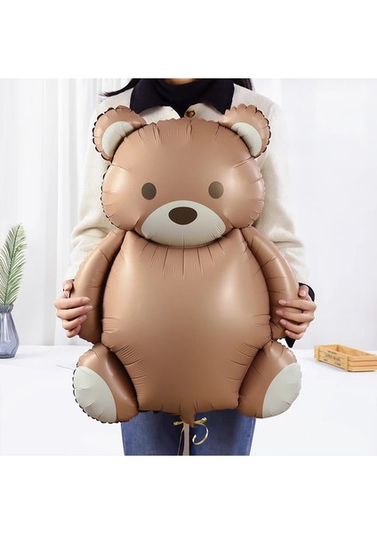 Retro Kahverengi Ayı Folyo Balon Kahverengi Rakam Folyo Balon Retro Kalp Folyo Balon Doğum Günü Balon Seti Pp fiyatları