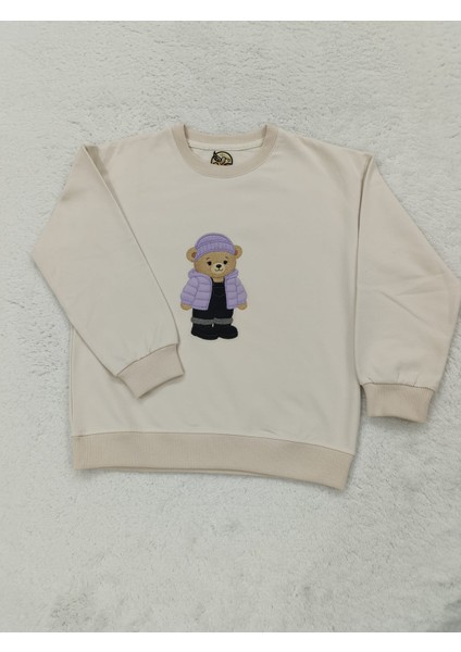 Sevimli Ayıcık Baskılı Pamuklu Kız Çocuk Sweatshirt fiyatları