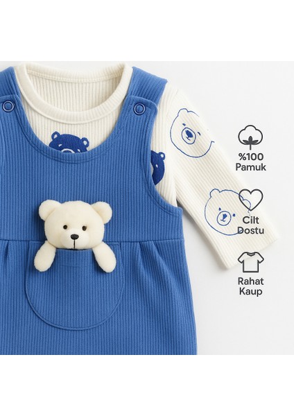 %100 Pamuk Cilt Dostu Bebek Tulum Seti – Ayıcık Cepli, Iç Bodyli modelleri